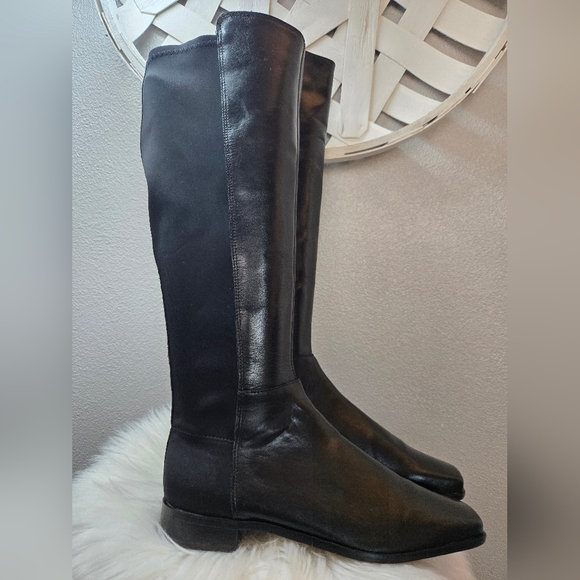 Vince Camuto Librina Elegant Black Leather Knee-High Boots Sz 7.5 New Ret $229 - Picture 3 of 14